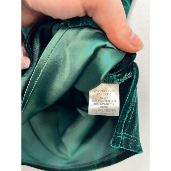 Skies Are Blue Womens Velvet Camisole Small Green Lace Trim V-Neck Y2K - Picture 3 of 10